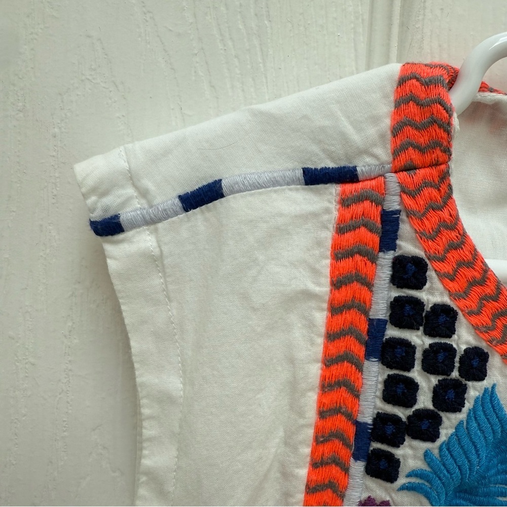 Crewcuts White sleeveless Dress with Colorful Embroidery NWOT - Picture 5 of 9